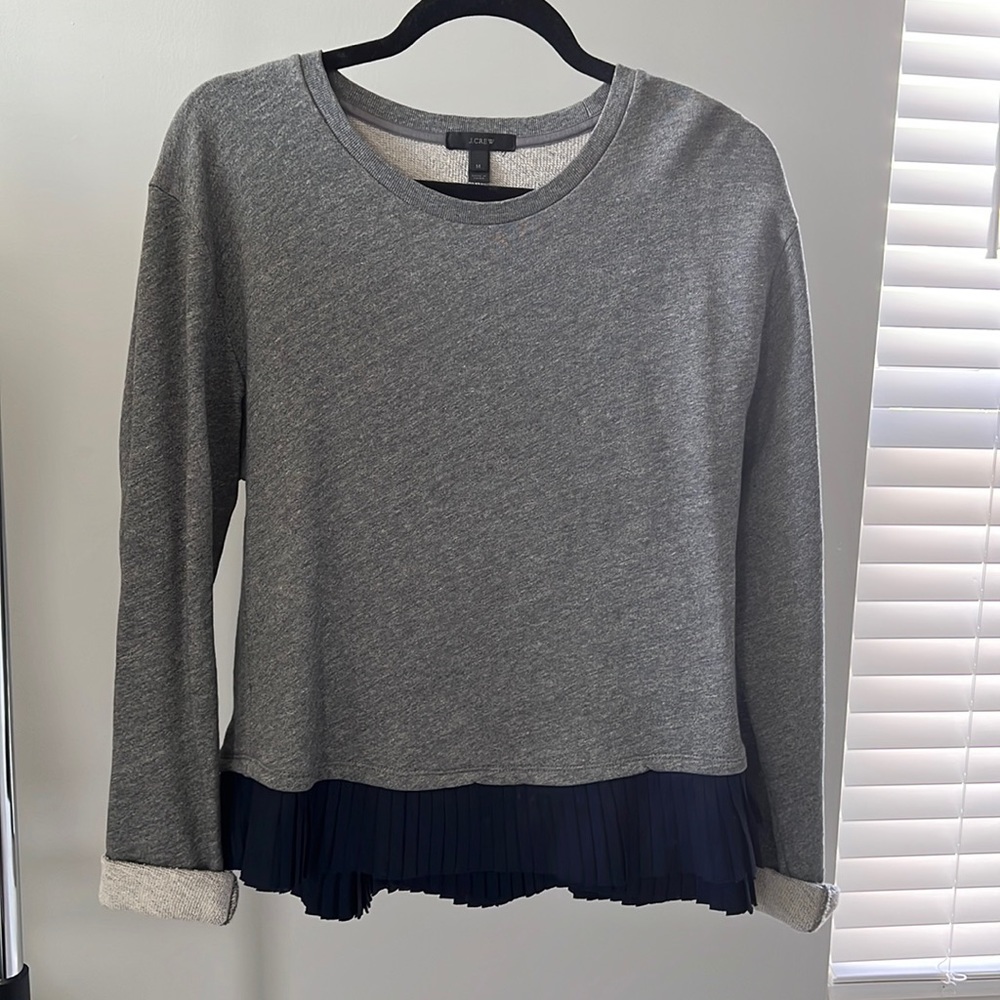 Gray/Navy Ruffle Sweatshirt